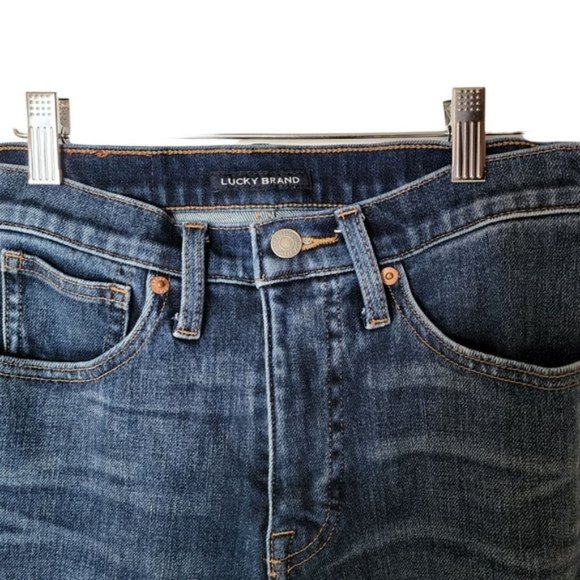 Lucky Brand Jeans Bridgette Skinny Raw Hem Ankle High Rise Dark Wash Denim Blue - Picture 6 of 11